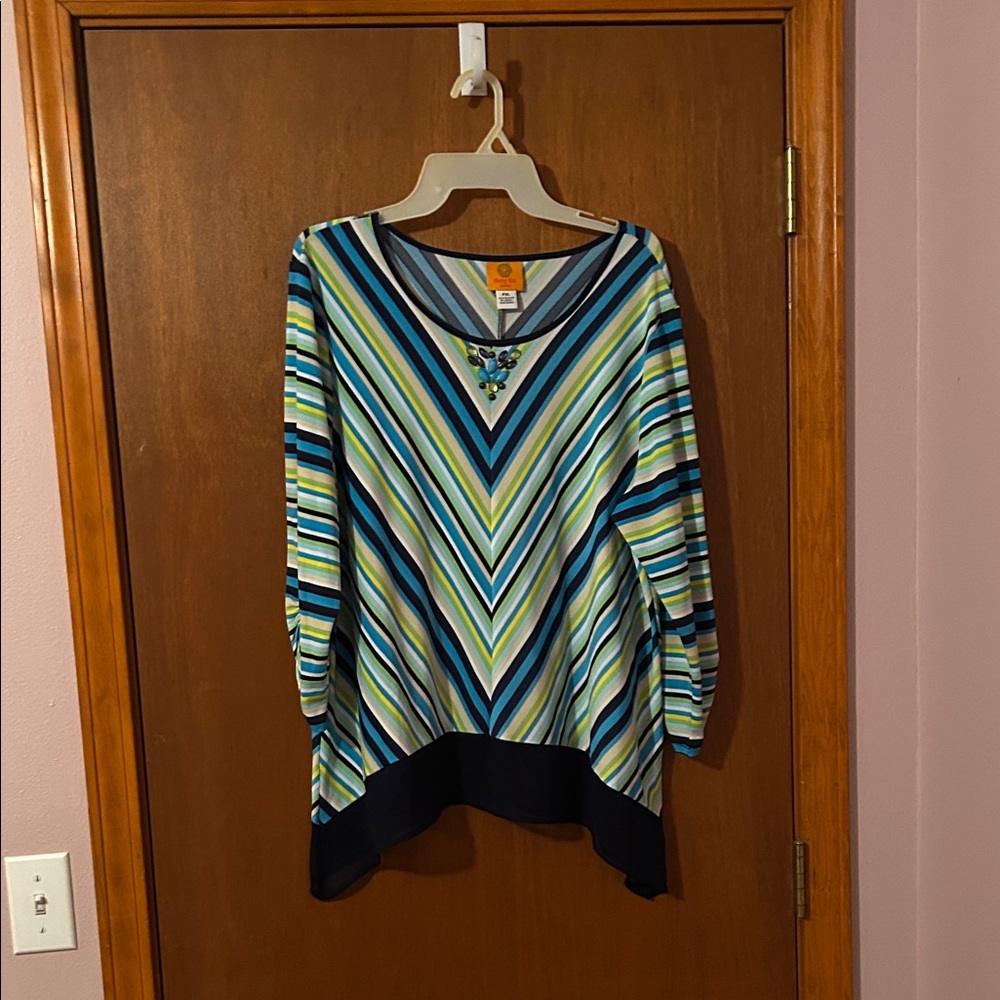 Ruby Rd. Multicolor Striped Women's Blouse